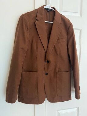 Banana Republic Tailored Fit Linen Blend Blazer 38R Brown